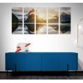 5-PIECE CANVAS PRINT BEAUTIFUL SUNRISE IN NEW ZEALAND - PICTURES OF NATURE AND LANDSCAPE - PICTURES