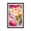 AFFICHE AVEC MONTURE MONDE IMPRESSIONNISTE DE FLEURS - FLEURS - AFFICHES