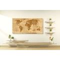 CANVAS PRINT RUSTIC WORLD MAP - PICTURES OF MAPS - PICTURES