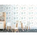 WALLPAPER SPACE STARS WITH A WHITE BACKGROUND - CHILDRENS WALLPAPERS - WALLPAPERS