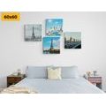 CANVAS PRINT SET VIEW OF THE EIFFEL TOWER IN PARIS - SET OF PICTURES - PICTURES