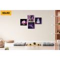 CANVAS PRINT SET FENG SHUI IN PURPLE VERSION - SET OF PICTURES - PICTURES