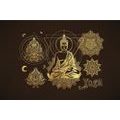 TAPETE GOLDENER MEDITIERENDER BUDDHA - TAPETEN MIT FENG SHUI-MOTIVEN - TAPETEN