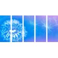 5-PIECE CANVAS PRINT DANDELION ON A BLUE BACKGROUND - ABSTRACT PICTURES{% if product.category.pathNames[0] != product.category.name %} - PICTURES{% endif %}