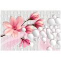SELF ADHESIVE WALLPAPER MAGNOLIA WITH ABSTRACT ELEMENTS - SELF-ADHESIVE WALLPAPERS - WALLPAPERS