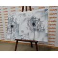 CANVAS PRINT DANDELION IN A MODERN DESIGN - BLACK AND WHITE PICTURES - PICTURES