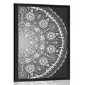 POSTER MANDALA ORNAMENTALE CU DANTELA IN DESIGN ALB-NEGRU - FENG SHUI - POSTERE