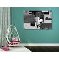 CANVAS PRINT ABSTRACTION IN BLACK AND WHITE - BLACK AND WHITE PICTURES - PICTURES