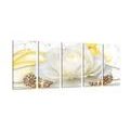 5-PIECE CANVAS PRINT LUXURY ROSE WITH AN ABSTRACTION - ABSTRACT PICTURES{% if product.category.pathNames[0] != product.category.name %} - PICTURES{% endif %}