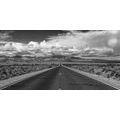 CANVAS PRINT BLACK AND WHITE ROAD IN THE DESERT - BLACK AND WHITE PICTURES - PICTURES