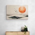 WANDBILD JAPANDI LANDSCHAFT MIT ORANGEFARBENEM MOND - JAPANDI WANDBILDER - BILDER