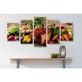 5-PIECE CANVAS PRINT FRESH FRUITS AND VEGETABLES - PICTURES OF FOOD AND DRINKS - PICTURES