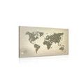 CANVAS PRINT OLD MAP OF THE WORLD ON AN ABSTRACT BACKGROUND - PICTURES OF MAPS - PICTURES