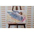 CANVAS PRINT FREE ANGEL WITH PURPLE WINGS - PICTURES OF ANGELS - PICTURES