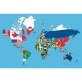 SELF ADHESIVE WALLPAPER WORLD MAP WITH FLAGS - SELF-ADHESIVE WALLPAPERS - WALLPAPERS