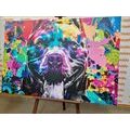 WANDBILD BUNTFARBIGE ILLUSTRATION DES HUNDES - POP-ART-BILDER - BILDER