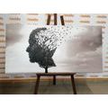 CANVAS PRINT TREE IN THE FORM OF A FACE - BLACK AND WHITE PICTURES - PICTURES