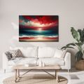 OBRAZ ČERVENÁ OBLOHA NAD OCEÁNOM - OBRAZY MORE A PLÁŽ - OBRAZY