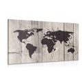 CANVAS PRINT MAP ON A WOODEN BACKGROUND - PICTURES OF MAPS - PICTURES