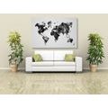 CANVAS PRINT WORLD MAP IN VECTOR GRAPHIC DESIGN IN BLACK AND WHITE - PICTURES OF MAPS - PICTURES