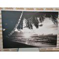 CANVAS PRINT SUNRISE ON A CARIBBEAN BEACH IN BLACK AND WHITE - BLACK AND WHITE PICTURES{% if product.category.pathNames[0] != product.category.name %} - PICTURES{% endif %}