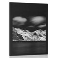 POSTER LANDSCHAFT BEI NACHT IN NORWEGEN IN SCHWARZ-WEISS - SCHWARZ-WEISS - POSTER