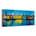 SLIKA ŽIVE BOJE GRADSKOG PEJZAŽA - ŠARENE KUĆE - SLIKE