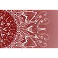 CANVAS PRINT WHITE MANDALA ON A BURGUNDY BACKGROUND - PICTURES FENG SHUI - PICTURES