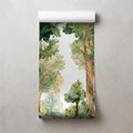 TAPETE GRÜNER AQUARELL-WALDTRAUM - TAPETEN WALD - TAPETEN