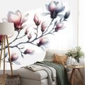 FOTOTAPETE ZARTE MAGNOLIEN AUF WEISSEM HINTERGRUND - MAGNOLIEN-TAPETEN - TAPETEN