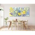 5-PIECE CANVAS PRINT WATERCOLOR YELLOW TULIPS - PICTURES FLOWERS - PICTURES