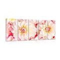 5-PIECE CANVAS PRINT PASTEL DAHLIA FLOWERS - PICTURES FLOWERS{% if product.category.pathNames[0] != product.category.name %} - PICTURES{% endif %}