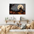 WANDBILD SPUKHAUS UNTER DEM VOLLMOND - HALLOWEEN- UND HORROR-BILDER - BILDER