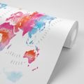 SELF ADHESIVE WALLPAPER WORLD MAP IN WATERCOLOR DESIGN - SELF-ADHESIVE WALLPAPERS - WALLPAPERS