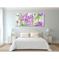 5-PIECE CANVAS PRINT MODERN PAINTED SUMMER FLOWERS - PICTURES FLOWERS{% if product.category.pathNames[0] != product.category.name %} - PICTURES{% endif %}