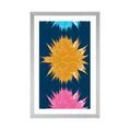 POSTER WITH MOUNT COLORFUL ABSTRACT PLANTS - MOTIFS FROM OUR WORKSHOP - POSTERS