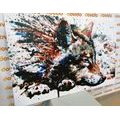 CANVAS PRINT WOLF IN WATERCOLOR DESIGN - PICTURES OF ANIMALS{% if product.category.pathNames[0] != product.category.name %} - PICTURES{% endif %}