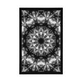POSTER MANDALA WITH INTERESTING ELEMENTS IN THE BACKGROUND IN BLACK AND WHITE - BLACK AND WHITE - POSTERS