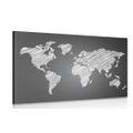 WANDBILD SCHRAFFIERTE WELTKARTE IN SCHWARZ-WEISS - WELTKARTEN ALS BILDER{% if kategorie.adresa_nazvy[0] != zbozi.kategorie.nazev %} - BILDER{% endif %}