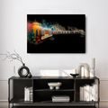 WANDBILD GITARRE IM BUNTEN RAUCH - MUSIKBILDER - BILDER