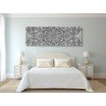 CANVAS PRINT MANDALA WITH AN ANCIENT TOUCH IN BLACK AND WHITE - BLACK AND WHITE PICTURES - PICTURES