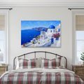 WANDBILD BLAUE KUPPELN VON SANTORINI - BILDER MEER UND STRAND - BILDER
