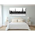 CANVAS PRINT INTERNATIONAL SYMBOLS OF METROPOLISES - BLACK AND WHITE PICTURES - PICTURES