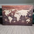 DECORATIVE PINBOARD MAP ON WOOD - PICTURES ON CORK - PICTURES