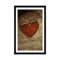 POSTER WITH MOUNT HEART ON A STUMP - LOVE - POSTERS