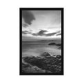 POSTER BEAUTIFUL LANDSCAPE BY THE SEA IN BLACK AND WHITE - BLACK AND WHITE - POSTERS