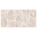TABLEAU EN 5 PARTIES – VAGUES ABSTRAITES EN BEIGE - IMAGES FORMES ABSTRAITES - TABLEAUX