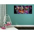 5-PIECE CANVAS PRINT UNUSUAL BUTTERFLY - POP ART PICTURES - PICTURES