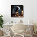 WANDBILD NÄCHTLICHE KATZE MIT KERZEN - HALLOWEEN- UND HORROR-BILDER - BILDER