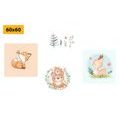 CANVAS PRINT SET CUTE ANIMALS - SET OF PICTURES - PICTURES